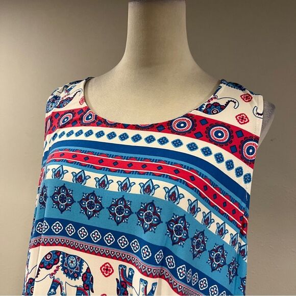 Bobbie Brooks elephant print plus size sleeveless swing stretchy dress size 3X - Picture 2 of 11